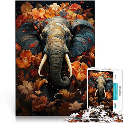 Handgeschwindigkeitswettbewerb floraler Elefant 1000-teiliges Puzzle für Erwachsene 26x38cm für Heimdekoration für ab 14 Jahren Handgeschwindigkeitswettbewerb floraler Elefant 1000-teiliges Puzzle für Erwachsene 26x38cm für Heimdekoration für ab 14 Jahren von LGNBTGM