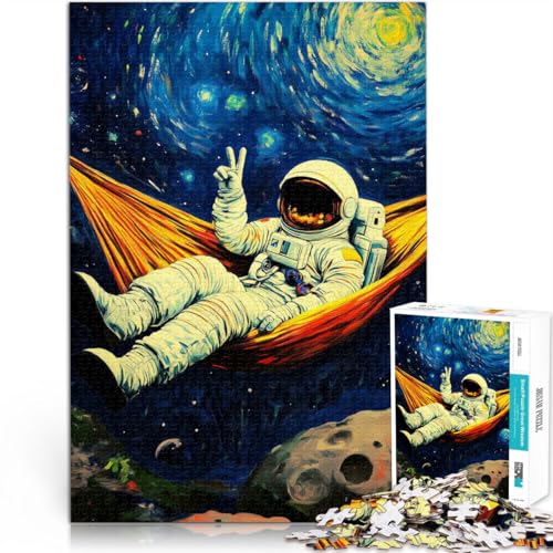 Hands-on-Spiel Astronaut in Hängematte Puzzle für Jugendliche 1000 Teile 70x100cm Wunschliste mit dem Weihnachtsmann für ab 14 Jahren von LGNBTGM