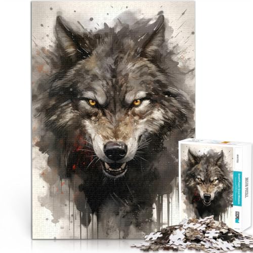 Hands-on-Spiel Wolf Art Teenager-Puzzles 1000 Teile 50x75cm Lustige Aktivitäten für zu Hause, Geburtstagsgeschenk, Reisegeschenk, für ab 14 Jahren von LGNBTGM
