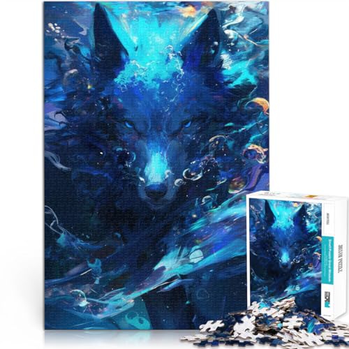 Herausfordernd Schwierig Aqua Spirit Wolf Puzzle für Erwachsene 1000 Teile 70x100cm Einzigartige Geburtstags- und Geschenkideen ab 14 Jahren von LGNBTGM