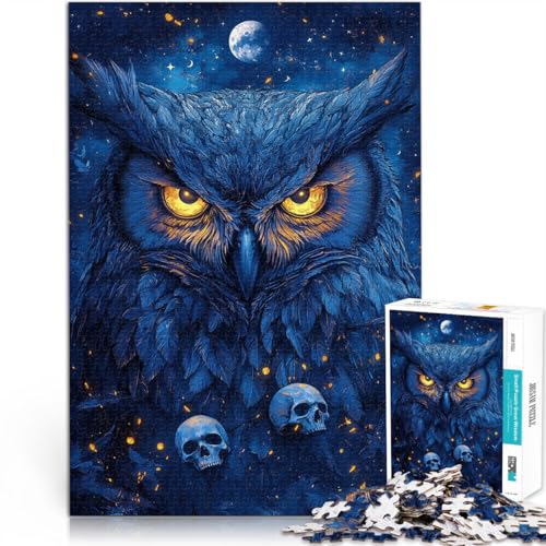 Herausfordernd Schwierig Fantasie-Eule im Mondschein 1000-teiliges Puzzle für Erwachsene 70x100cm Wichtelgeschenke für ab 14 Jahren von LGNBTGM
