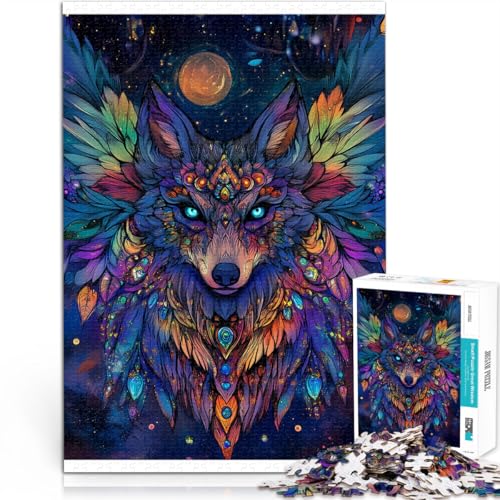 Herausfordernd Schwierig Farbwolf Puzzle 1000 Teile für Teenager 26x38cm Geeignet für die Schreibtischdekoration ab 14 Jahren von LGNBTGM