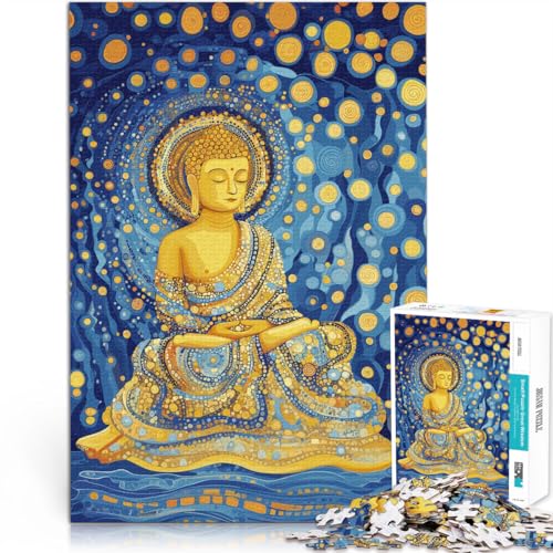 Herausforderndes Spiel Buddha-Meditation in der Sternennacht Puzzle für Erwachsene mit 1000 Teilen 70x100cm Geschenkideen von LGNBTGM