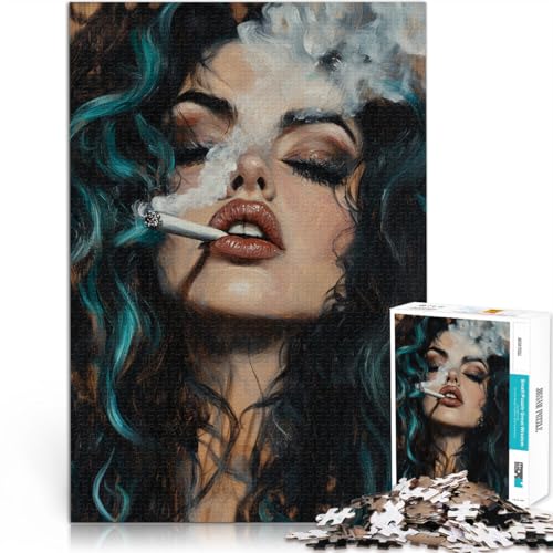 Herausforderndes Spiel Frau rauchsüchtig 1000-teiliges Puzzle für Teenager 26x38cm Geburtstagsgeschenke für ab 14 Jahren Herausforderndes Spiel Frau rauchsüchtig 1000-teiliges Puzzle für Teenager 26x38cm Geburtstagsgeschenke für ab 14 Jahren von LGNBTGM