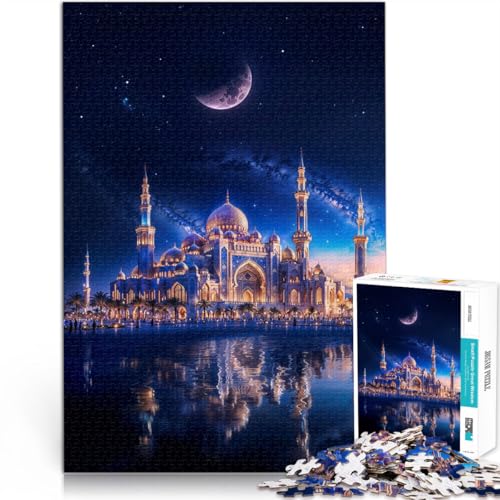 Herausforderndes Spiel Majestätisches Schloss und Mond Puzzle 1000 Teile für Erwachsene 70x100cm Wichtelgeschenke ab 14 Jahren von LGNBTGM