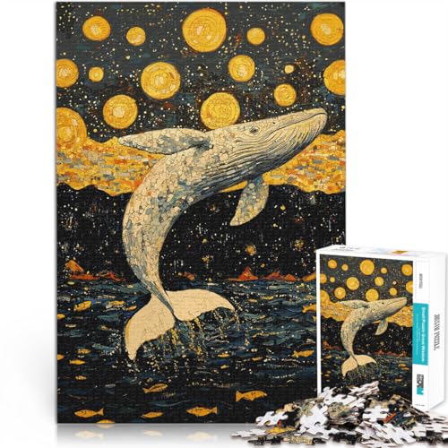 Herausforderndes Spiel Wal springt in die Sterne 1000-teiliges Teenager-Puzzle 26x38cm Lernspiel für Geburtstag, Weihnachten für ab 14 Jahren von LGNBTGM