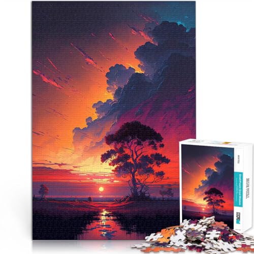 Intellektuelles Spiel Baum am Fluss Sonnenuntergang Puzzle für Erwachsene, 1000 Teile 26x38cm Lustiges Geschenk für und ab 14 Jahren Intellektuelles Spiel Baum am Fluss Sonnenuntergang Puzzle für Erwachsene, 1000 Teile 26x38cm Lustiges Geschenk für und ab 14 Jahren von LGNBTGM