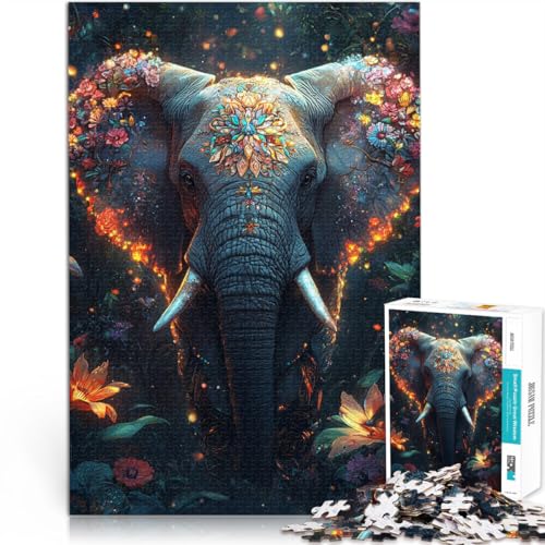 Intellektuelles Spiel Elefant buntes Tier 1000-teiliges Puzzle für Teenager 70x100cm Verbessern Sie das Gedächtnis Geeignet ab 14 Jahren von LGNBTGM