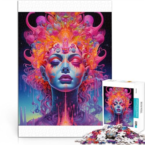 Intellektuelles Spiel Farbe Frauen Kunst 1000-Teile-Puzzle für Erwachsene 26x38cm Wunschliste mit dem Weihnachtsmann für ab 14 Jahren von LGNBTGM