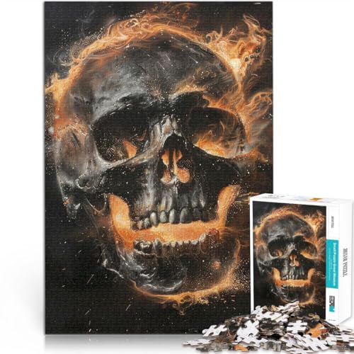 Intellektuelles Spiel Flammender Schädel 2000 Teenager-Teile-Puzzle 70x100cm Wanddekoration Einzigartige Geburtstags ab 14 Jahren von LGNBTGM