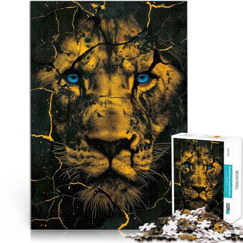 Intellektuelles Spiel Gesicht des Löwen Puzzle 1000 Teile für Erwachsene 26x38cm Geeignet für die Schreibtischdekoration für 14+ von LGNBTGM
