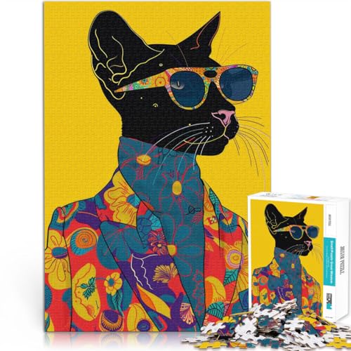 Intellektuelles Spiel Hipster-Schwarzes Katzenporträt 1000-teiliges Teenager-Puzzle 26x38cm Lernspiel für Geburtstag, Weihnachten für ab 14 Jahren Intellektuelles Spiel Hipster-Schwarzes Katzenporträt 1000-teiliges Teenager-Puzzle 26x38cm Lernspiel für Geburtstag, Weihnachten für ab 14 Jahren von LGNBTGM