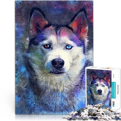 Intellektuelles Spiel Hund Husky 1000-teiliges Teenager-Puzzle 70x100cm Wanddekoration Einzigartige Geburtstags ab 14 Jahren von LGNBTGM