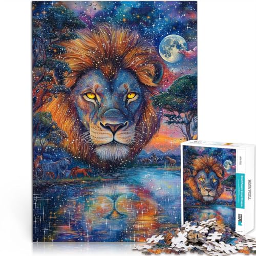 Interessante Stressreduzierung Gemälde Löwe Puzzle 1000 Teile für Erwachsene 26x38cm Geschenke für Freunde und Familie für ab 14 Jahren von LGNBTGM