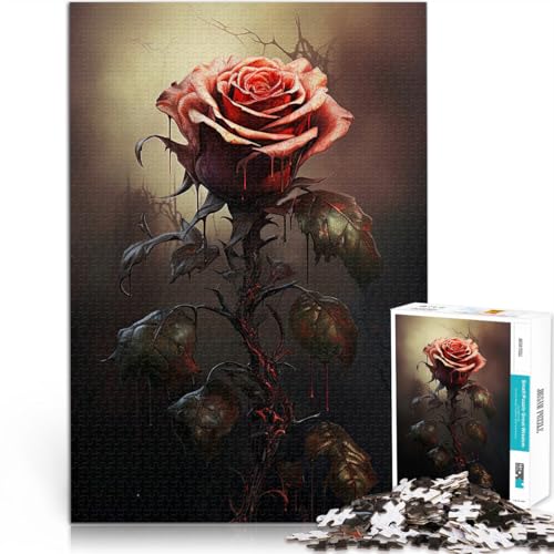 Lernspiel-Herausforderungsspielzeug Die verblasste Rose Puzzle 1000 Teile für Teenager 38x52cm Tolles Geschenk für Spiele für und ab 14 Jahren von LGNBTGM