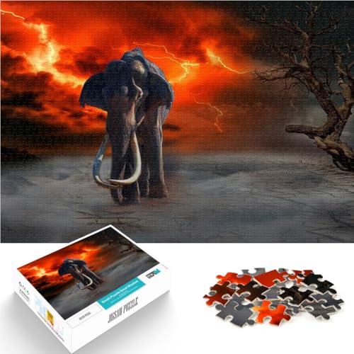 Lernspiel-Herausforderungsspielzeug Elefant und Blitz 1000-Teile-Puzzle für Teenager 26x38cm Kunstwerk Geschenk von LGNBTGM
