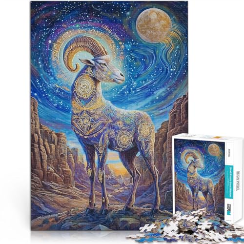 Lernspiel-Herausforderungsspielzeug Farbige Ziege Puzzle für Jugendliche 1000 Teile 70x100cm Geburtstagsgeschenke Geeignet ab 14 Jahren von LGNBTGM