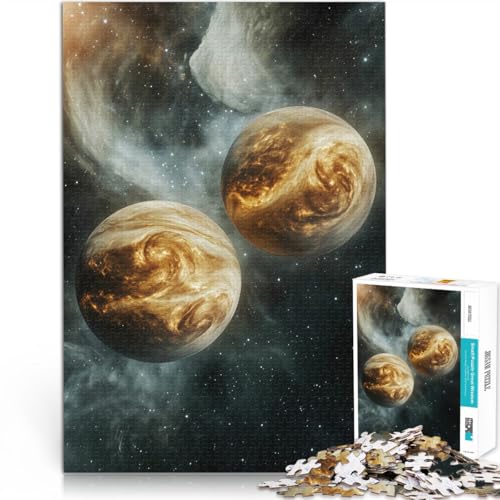 Lernspiel-Herausforderungsspielzeug Gasriesenplaneten im Weltraum Puzzle für Teenager 1000 Teile 26x38cm Gutes Geschenk von LGNBTGM