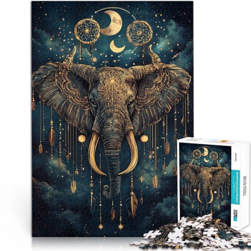 Lernspiel-Herausforderungsspielzeug Geheimnisvoller Elefant Puzzle für Jugendliche 1000 Teile 26x38cm Heimdekoration Spielzeug von LGNBTGM