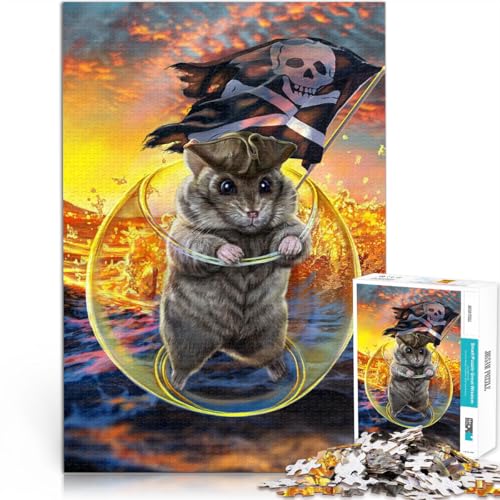 Lernspiel-Herausforderungsspielzeug Kapitän Hamsterpirat 1000-teiliges Puzzle für Teenager 70x100cm EIN Kunstwerk von LGNBTGM