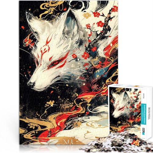 Lernspiel-Herausforderungsspielzeug Kitsune-Fuchs-Gemälde 1000-teiliges Puzzle für Erwachsene 50x75cm Tolles Geschenk für Spiele von LGNBTGM