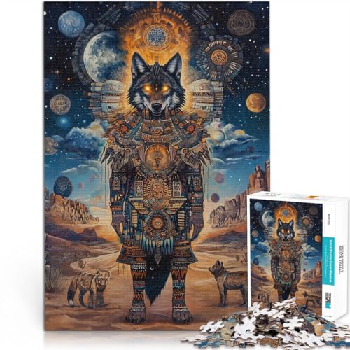 Lernspiel-Herausforderungsspielzeug Kriegerwolf 2000-teiliges Puzzle für Teenager 70x100cm Geburtstagsgeschenk ab 14 Jahren von LGNBTGM