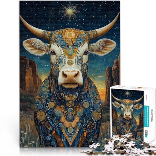 Lernspiel-Herausforderungsspielzeug Künstlerische Kuh 1000-teiliges Puzzle für Teenager 70x100cm Lustiges Geschenk für und ab 14 Jahren Lernspiel-Herausforderungsspielzeug Künstlerische Kuh 1000-teiliges Puzzle für Teenager 70x100cm Lustiges Geschenk für und ab 14 Jahren von LGNBTGM