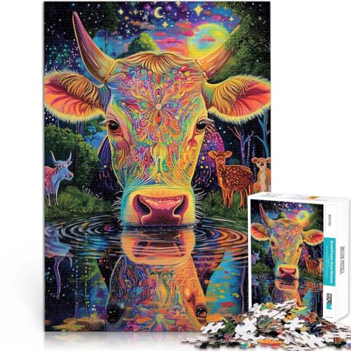 Lernspiel-Herausforderungsspielzeug Kuh malen 1000-teiliges Puzzle für Erwachsene 70x100cm tolles Geschenk von LGNBTGM