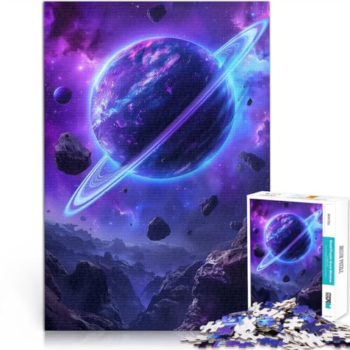 Lernspiel-Herausforderungsspielzeug Lila Planet im Kosmos 1000-teiliges Puzzle für Teenager 26x38cm EIN Kunstwerk von LGNBTGM