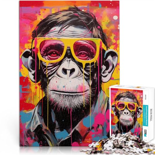 Lernspiel-Herausforderungsspielzeug Schimpansenbrille Puzzle 1000 Teile für Teenager 26x38cm Kunstwerk Geschenk für ab 14 Jahren Lernspiel-Herausforderungsspielzeug Schimpansenbrille Puzzle 1000 Teile für Teenager 26x38cm Kunstwerk Geschenk für ab 14 Jahren von LGNBTGM