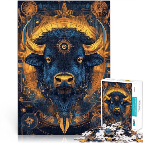 Lernspiel-Herausforderungsspielzeug Stierkopfkunst 1000-Teile-Puzzle für Teenager 70x100cm Für Paare geeignet für ab 14 Jahren von LGNBTGM