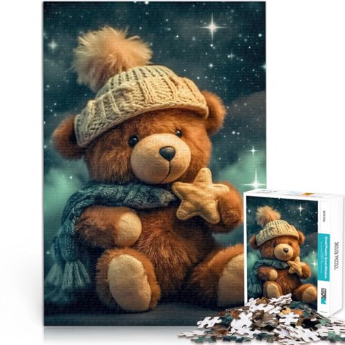 Lernspiel-Herausforderungsspielzeug Teddybär im Pyjama 1000-teiliges Puzzle für Teenager 26x38cm Eltern-Kind-Interaktion von LGNBTGM