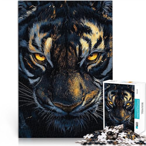 Lernspiel-Herausforderungsspielzeug Tiger-Nahaufnahme 1000-Teile-Puzzle für Teenager 38x52cm Geschenk zum Geburtstag für ab 14 Jahren von LGNBTGM