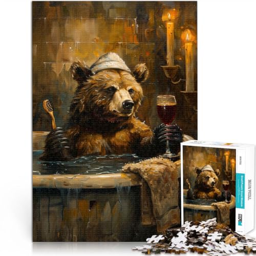 Lernspiel-Herausforderungsspielzeug Weinglas „Bär im Bad“ 1000-Teile-Puzzle für Teenager 70x100cm Geschenk zum Geburtstag Lernspiel-Herausforderungsspielzeug Weinglas „Bär im Bad“ 1000-Teile-Puzzle für Teenager 70x100cm Geschenk zum Geburtstag von LGNBTGM