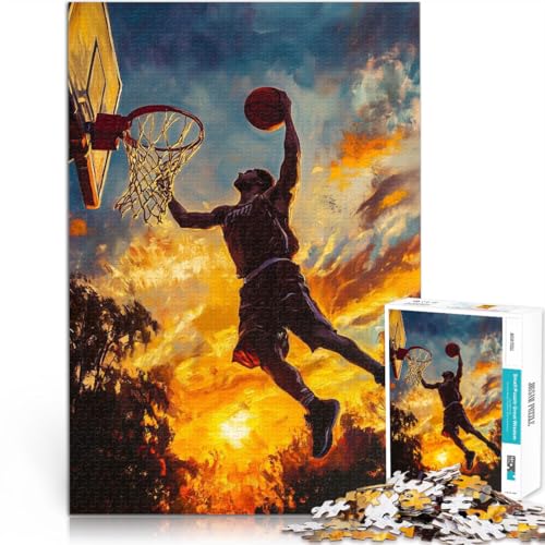 Lernspiele Basketballspieler dunkt 1000-teiliges Puzzle für Teenager 26x38cm Geeignet für die Schreibtischdekoration ab 14 Jahren Lernspiele Basketballspieler dunkt 1000-teiliges Puzzle für Teenager 26x38cm Geeignet für die Schreibtischdekoration ab 14 Jahren von LGNBTGM