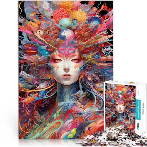 Lernspiele Bunte Frau 1000-teiliges Teenager-Puzzle 26x38cm eignet ganze Familie für und ab 14 Jahren von LGNBTGM
