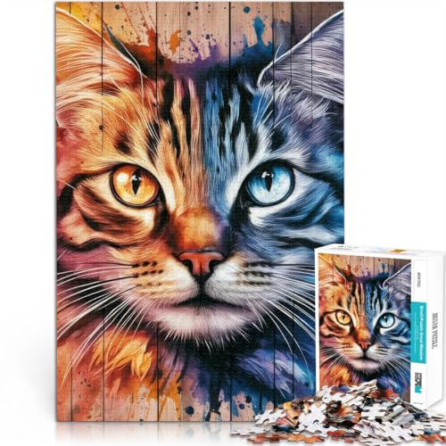 Lernspiele Buntes Katzenporträt~ 1000-teiliges Puzzle für Erwachsene 26x38cm Lernspiel für Geburtstag, Weihnachten für ab 14 Jahren Lernspiele Buntes Katzenporträt~ 1000-teiliges Puzzle für Erwachsene 26x38cm Lernspiel für Geburtstag, Weihnachten für ab 14 Jahren von LGNBTGM