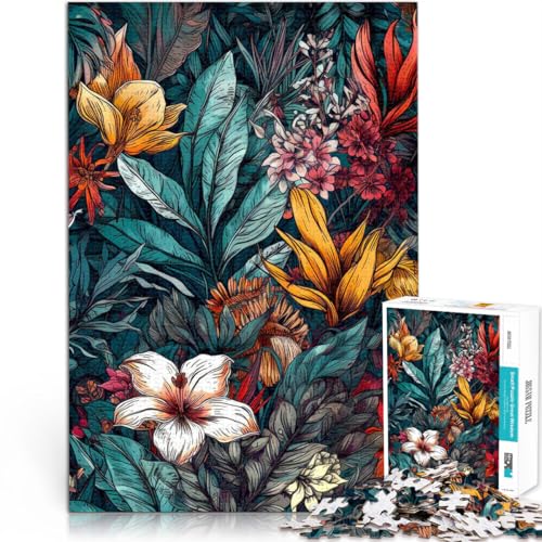 Lernspiele DIY Spielzeug Blumen Naturkunst 1000-Teile-Puzzle für Teenager 26x38cm mit passendem Poster und Quizblatt für 14+ von LGNBTGM