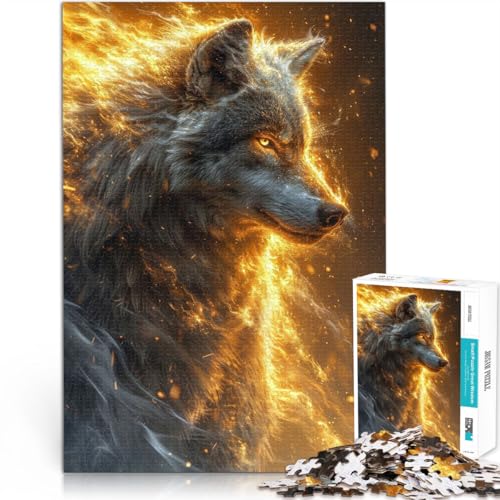 Lernspiele DIY Spielzeug Energie des weißen Wolfes 1000-Teile-Puzzle für Teenager 38x52cm Lernspiel für Geburtstag, Weihnachten für ab 14 Jahren von LGNBTGM