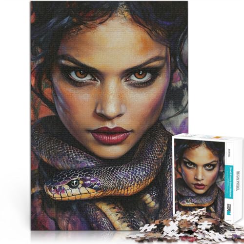 Lernspiele DIY Spielzeug Frau und Schlange Puzzle 1000 Teile für Teenager 26x38cm Tolle Geschenke und Spielzeuge für ab 14 Jahren von LGNBTGM
