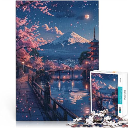 Lernspiele DIY Spielzeug Japanische Landschaftsblüte 1000-Teile-Puzzle für Teenager 50x75cm Tolles Geschenk für Spiele für 14+ von LGNBTGM