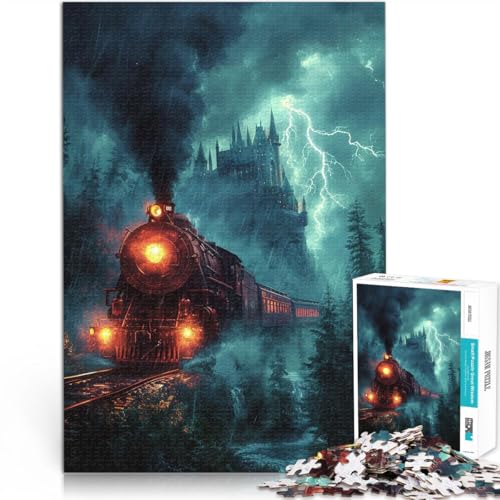 Lernspiele DIY Spielzeug Retro-Lokomotive 2000-teilige Puzzles für Teenager 70x100cm Wohnkunstdekor für ab 14 Jahren von LGNBTGM