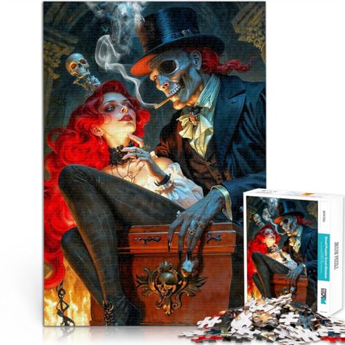 Lernspiele DIY Spielzeug Teufelspaar Puzzle für Erwachsene 2000 Teile 70x100cm Geeignet für die Schreibtischdekoration Geeignet ab 14 Jahren von LGNBTGM
