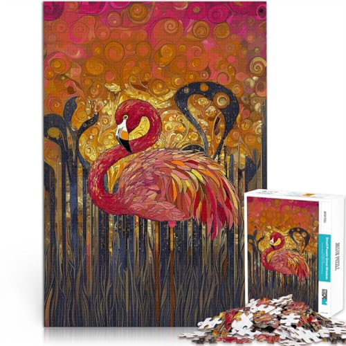 Lernspiele Flamingo im Goldwald 1000-teiliges Puzzle für Teenager 70x100cm Geeignet für die Schreibtischdekoration ab 14 Jahren von LGNBTGM