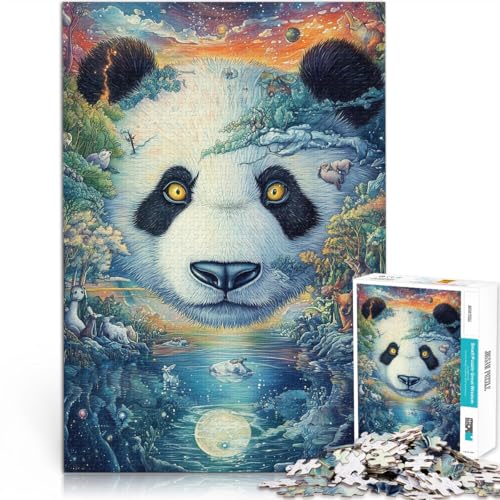 Lernspiele Heimdekoration Fantasievoller bunter Panda 1000-teilige Puzzles für Teenager 26x38cm Eltern-Kind-Interaktion für ab 14 Jahren von LGNBTGM