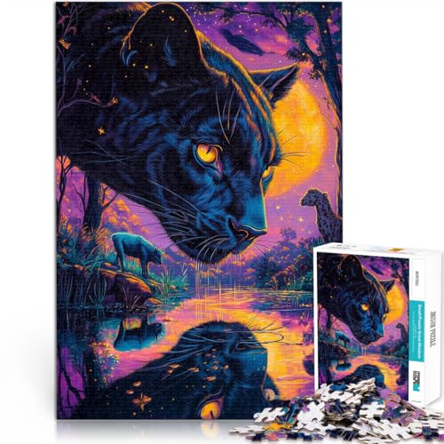 Lernspiele Heimdekoration Farbmalerei schwarzer Panther 1000-Teile-Puzzle für Erwachsene 26x38cm Tolles Geschenk für Spiele für 14+ Lernspiele Heimdekoration Farbmalerei schwarzer Panther 1000-Teile-Puzzle für Erwachsene 26x38cm Tolles Geschenk für Spiele für 14+ von LGNBTGM