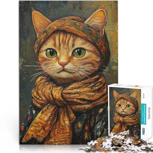 Lernspiele Heimdekoration Katze mit Kopftuch Gemälde 1000 Teenager-Teile-Puzzle 26x38cm Geburtstagsgeschenk, Geschenke, Wandkunst für ab 14 Jahren Lernspiele Heimdekoration Katze mit Kopftuch Gemälde 1000 Teenager-Teile-Puzzle 26x38cm Geburtstagsgeschenk, Geschenke, Wandkunst für ab 14 Jahren von LGNBTGM