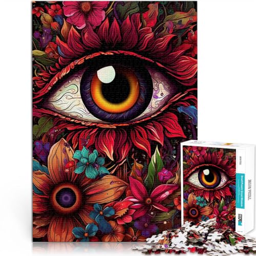 Lernspiele Heimdekoration Psychedelische Augenblumen 1000 Teenager-Teile-Puzzle 38x52cm Lernspiel für Geburtstag, Weihnachten für und ab 14 Jahren von LGNBTGM