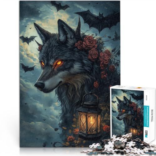 Lernspiele Heimdekoration Unheilvoller Wolf 2000-Teile-Puzzle für Erwachsene 70x100cm Lernspiel für Geburtstag, Weihnachten für ab 14 Jahren von LGNBTGM