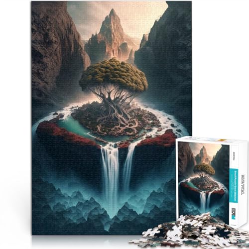 Lernspiele Heimdekoration futuristischer Wasserfall Puzzle 1000 Teile für Jugendliche 26x38cm Wohnkunstdekor für ab 14 Jahren von LGNBTGM